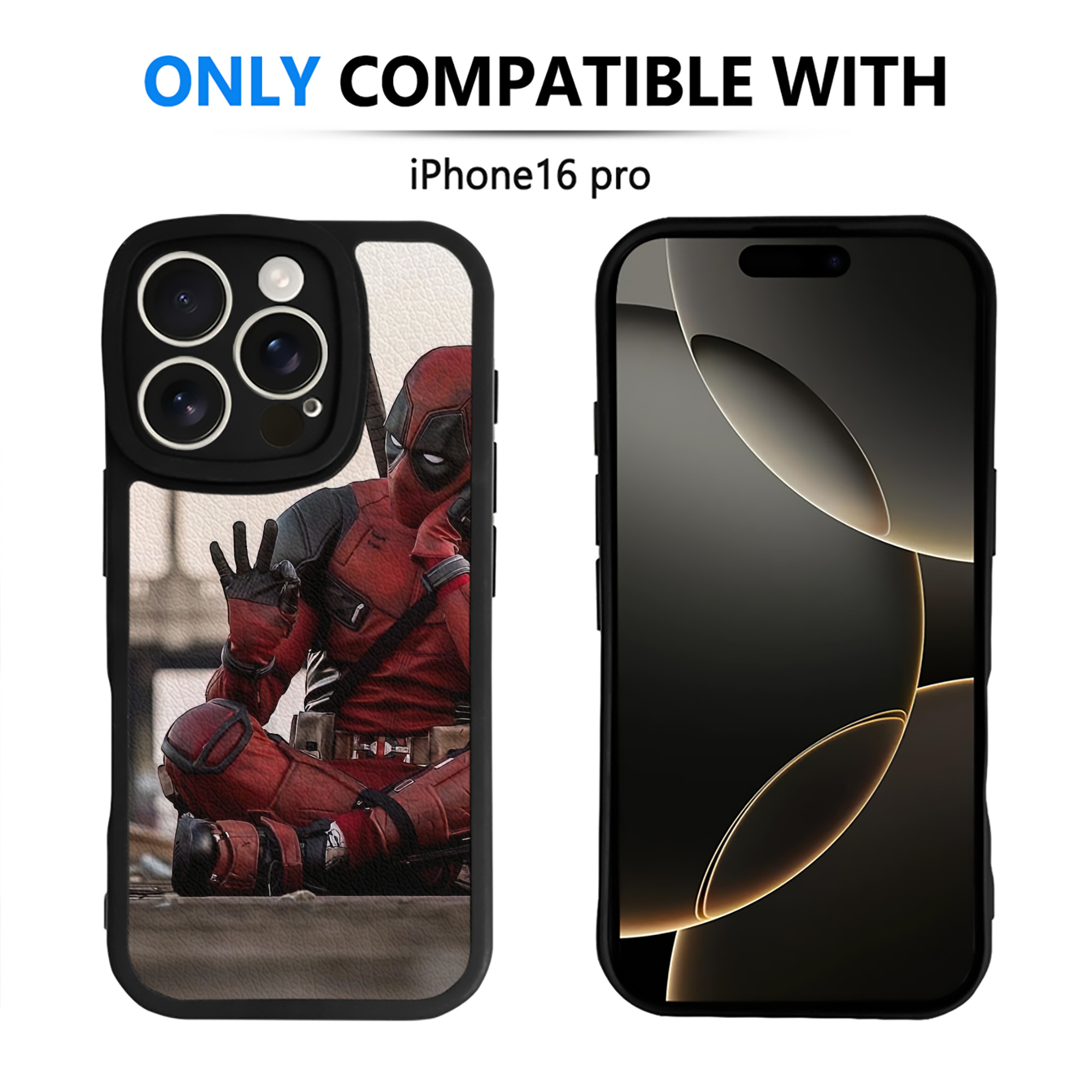 （画像用） Deadpool デッドプール 【iPhone 16シリーズ対応】シリコンスマホケース（レザー調） 材質：シリコン